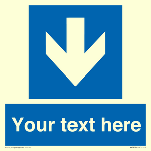 Custom Mandatory directional sign, blue arrow down